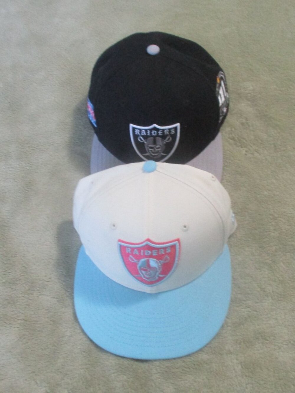 2 Oakland Raiders BB Hats 1 Fitted 7 1/8 New Era 1 Ventas 90 Noventa Snapback